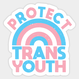 Trans Rights - Protect Trans Youth - Rainbow - Vintage Look Sticker